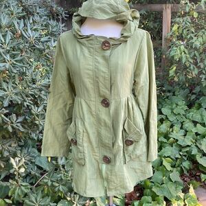 Dorman Babydoll Style Hooded Lightweight Zip Up Jacket Size Small